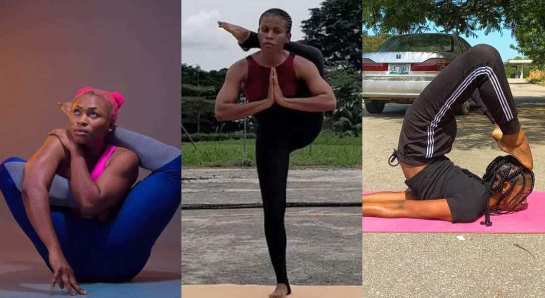 Photos of a Nigerian ladies performing yoga on Facebook. Photos of a Nigerian ladies performing yoga on Facebook.