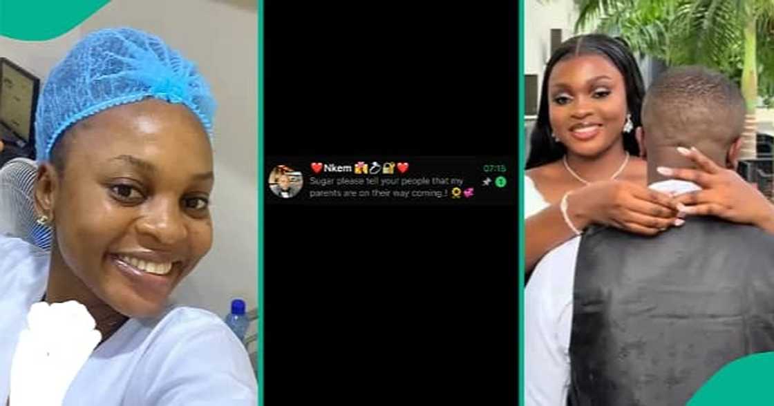 Lady shares the message that she received from her romantic partner. Lady shares the message that she received from her romantic partner.