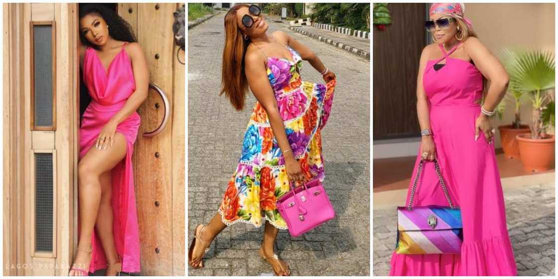 Photos of celebrities in pink. Photos of celebrities in pink.