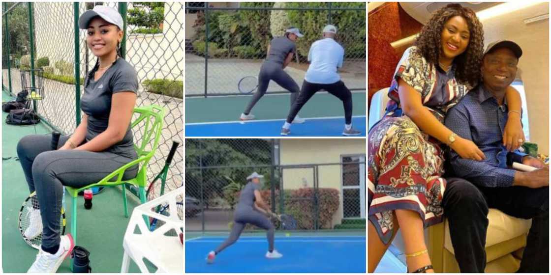 Regina Daniels plauys tennis Regina Daniels plauys tennis