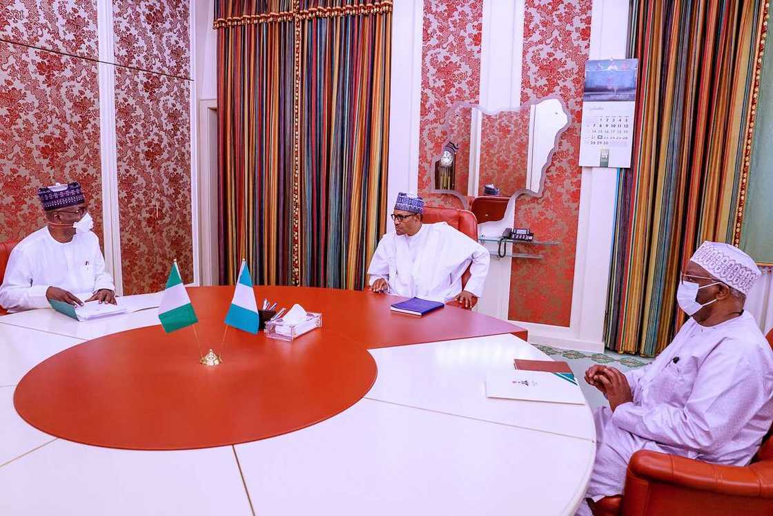 Yanzu yanzu: Shugaban Buhari ya saka labule Gwamnan Kwara a 'Aso Rock' (Hotuna)