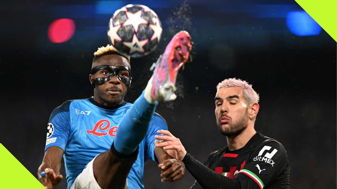 Victor Osimhen in action uring a UEFA Champions League match for Napoli