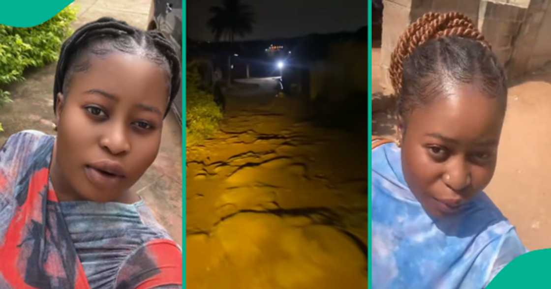 Nigerian lady sings Hausa song while heading home late at night.