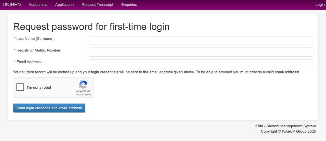UNIBEN Kofa registration portal for new students UNIBEN Kofa registration portal for new students