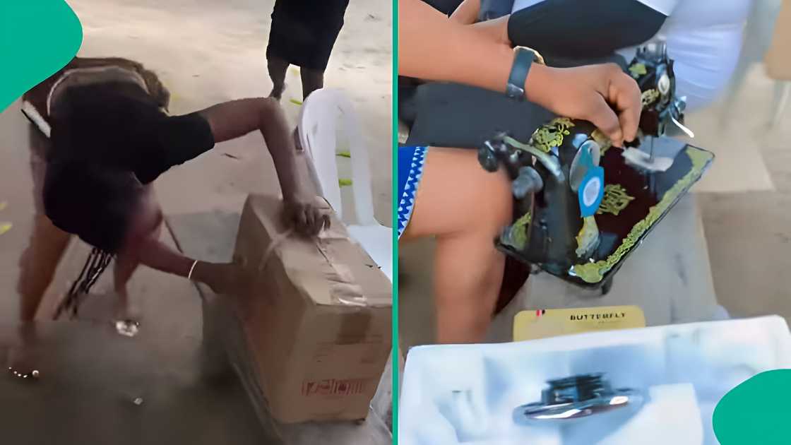 Lady runs and jumps after receiving rare gift