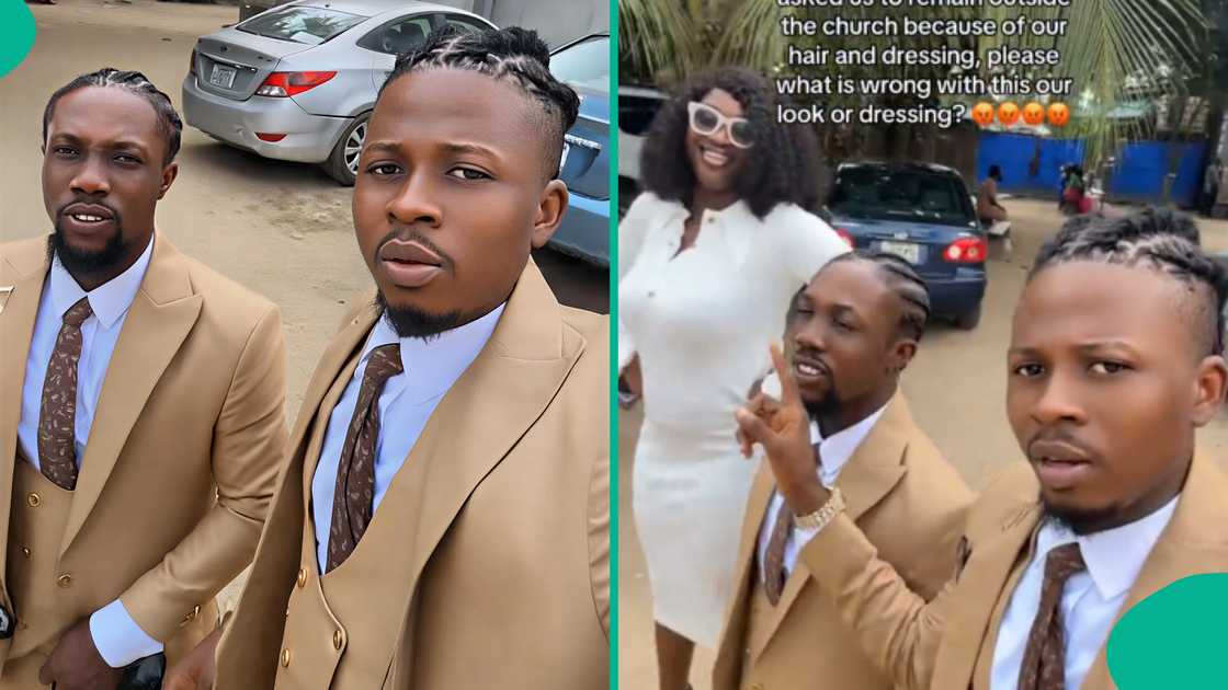 Wedding guests lament as Port Harcourt church reportedly stop them from entering because of their braids and 'tight' dress Wedding guests lament as Port Harcourt church reportedly stop them from entering because of their braids and 'tight' dress