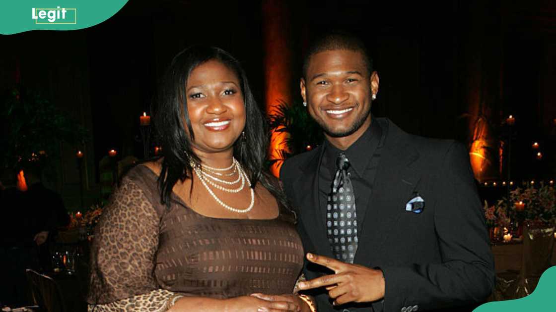 Usher and his mother, Jonetta Patton, at Capitale