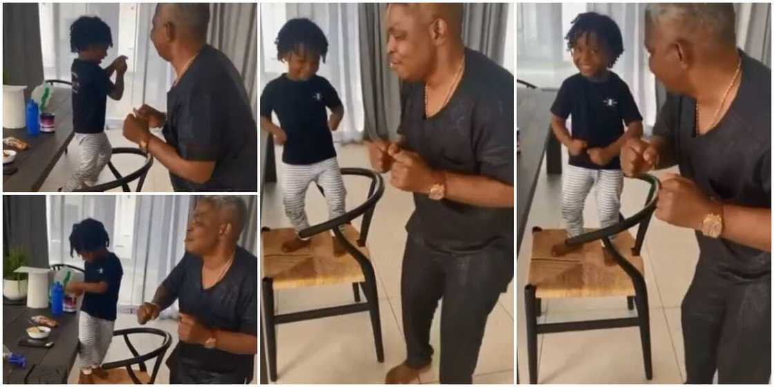 Eid-el-Fitr: Wizkid’s Youngest Son Zion Happily Dances to Muslim Song With Singer’s Manager, Stirs Reactions