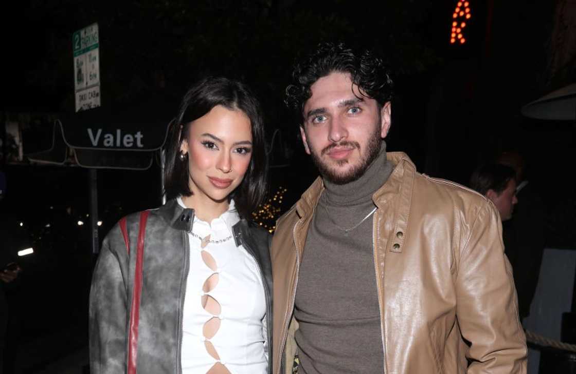 Kayla Richart and Sebastian Melrose look  unneurotic  astatine  an lawsuit   successful  Los Angeles, California