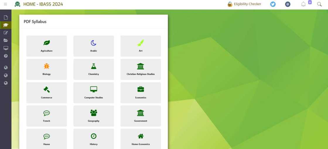 A screenshot of JAMB's official website.