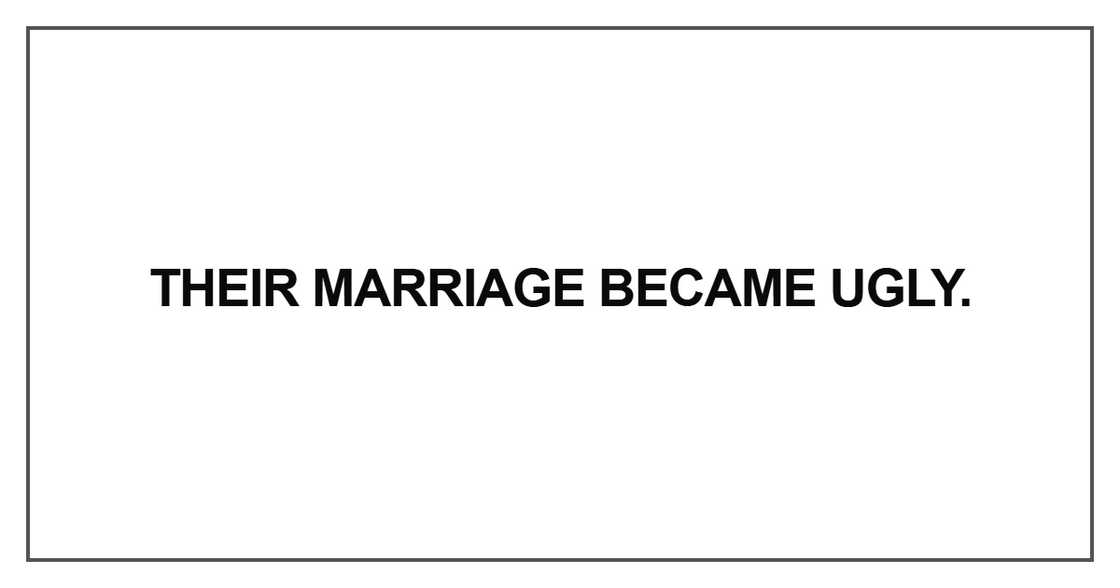Their marriage became ugly Their marriage became ugly