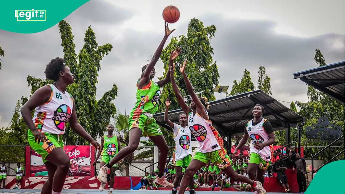 Players in action at the Jordan Nwora Basketball Camp in Lagos. Photo by Jordan Nwora Foundation Players in action at the Jordan Nwora Basketball Camp in Lagos. Photo by Jordan Nwora Foundation