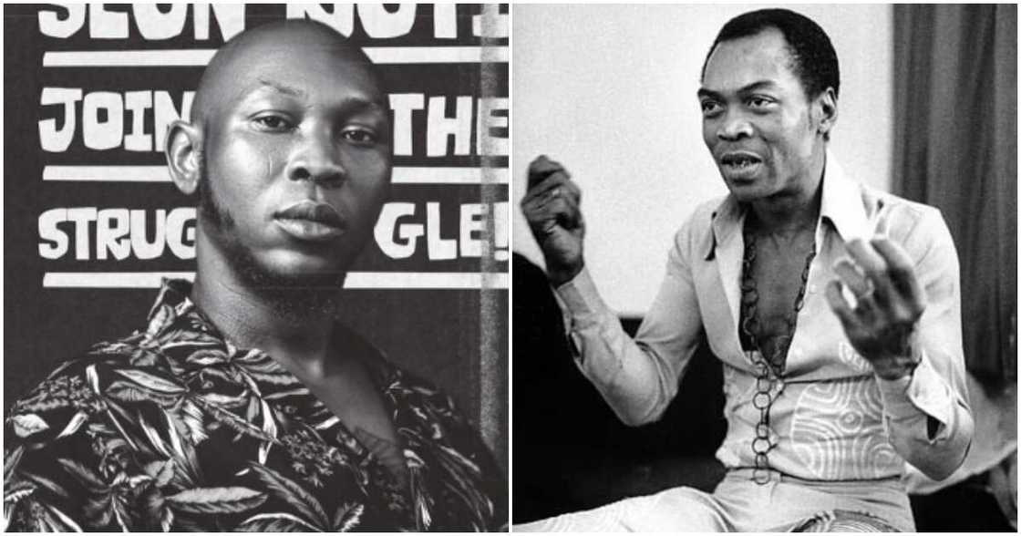 Seun Kuti says Fela taught him how to frown. Seun Kuti says Fela taught him how to frown.
