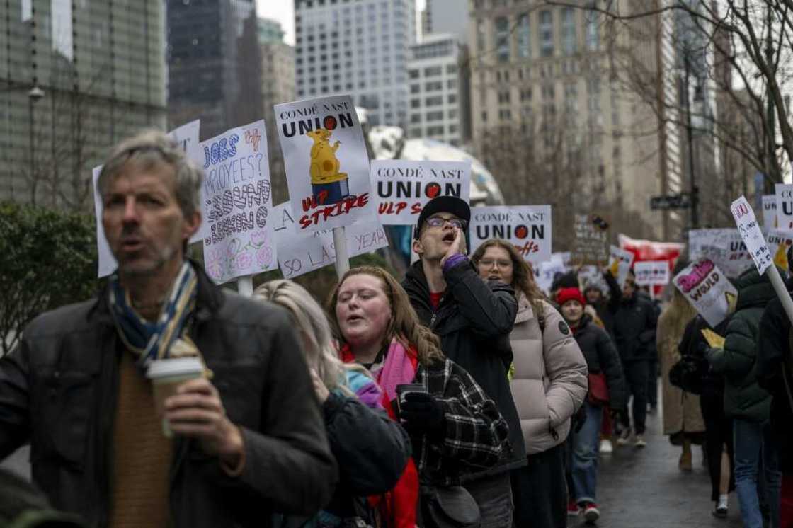 Unionized employees at Conde Nast, which includes brands like Vogue and Vanity Fair, walked off the job in protest of looming layoffs Unionized employees at Conde Nast, which includes brands like Vogue and Vanity Fair, walked off the job in protest of looming layoffs