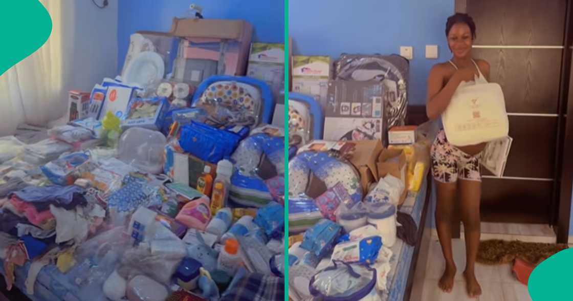 Lady shows off baby items worth N1.8m in viral video Lady shows off baby items worth N1.8m in viral video