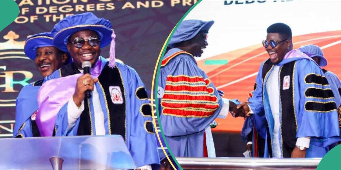 Mr Macaroni bags doctorate degree. Mr Macaroni bags doctorate degree.