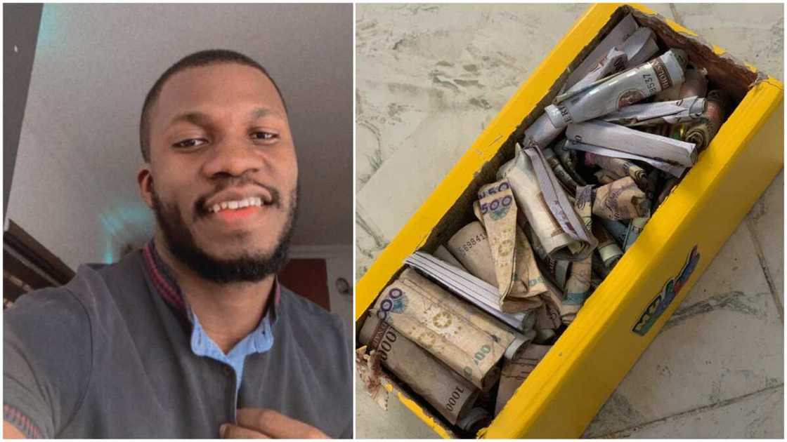 Nigerian man breaks own piggy bank, many praise his discipline Nigerian man breaks own piggy bank, many praise his discipline