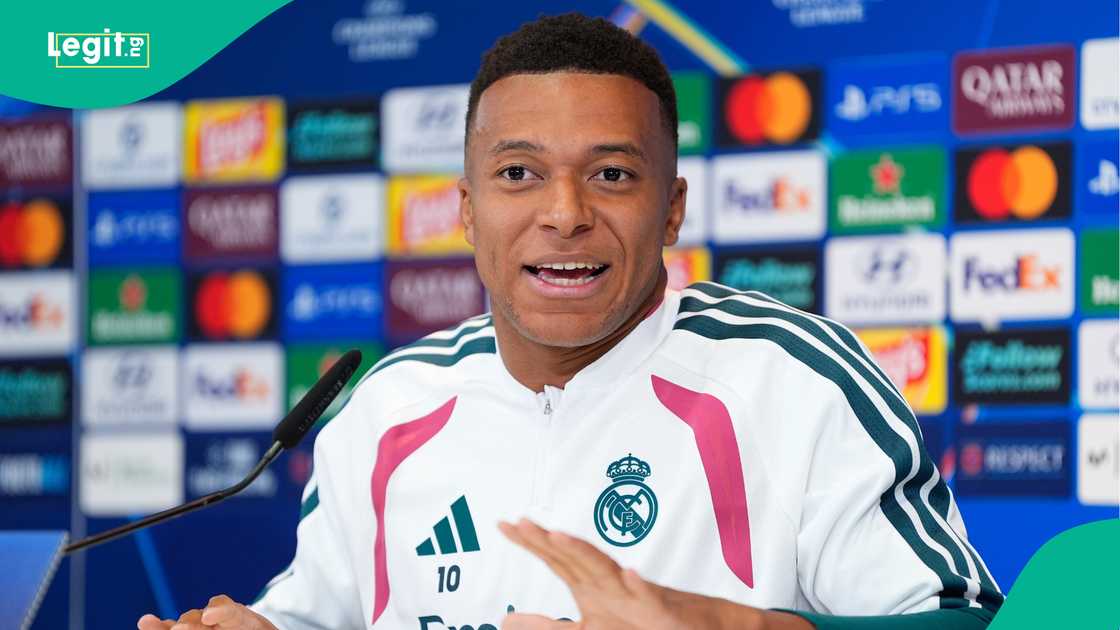 Kylian Mbappe, Real Madrid, France, UEFA Champions League, 2026 Ballon d'Or. Kylian Mbappe, Real Madrid, France, UEFA Champions League, 2026 Ballon d'Or.