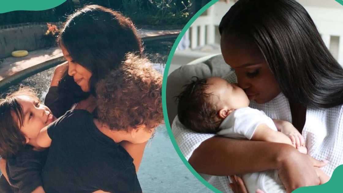 Kathryn and her two sons Lockett and Lazer (L). Diplo's baby mama, Jevon King, and their son, Pace (R). Kathryn and her two sons Lockett and Lazer (L). Diplo's baby mama, Jevon King, and their son, Pace (R).