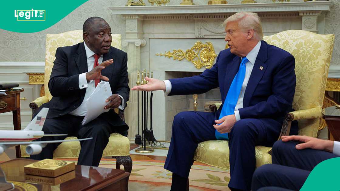 South African president in a meeting with Trump at White House South African president in a meeting with Trump at White House