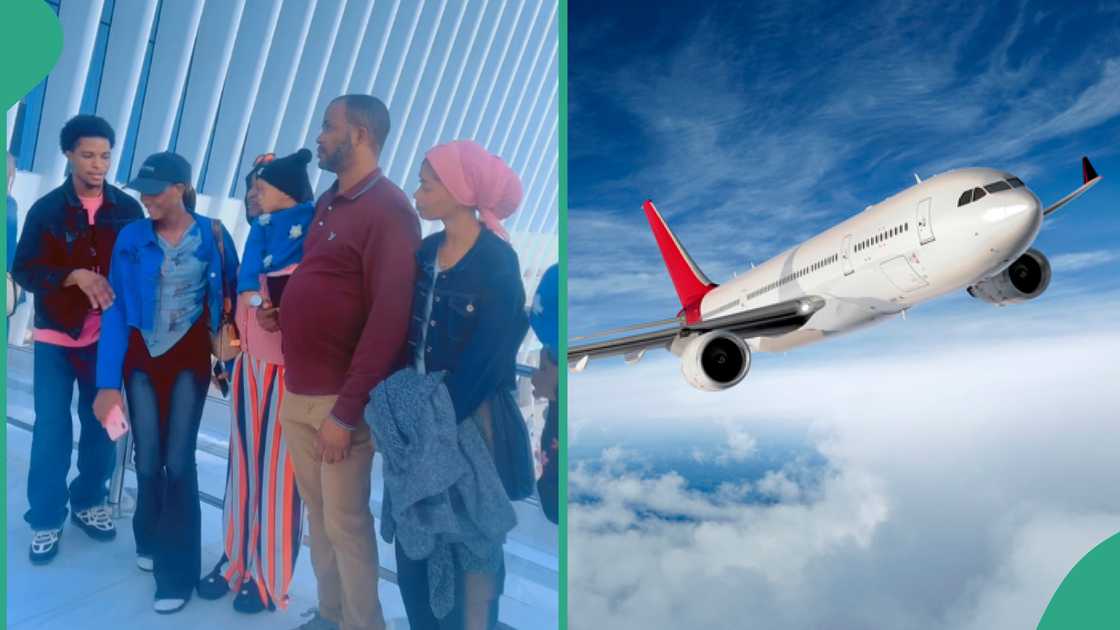 Man takes his 10 children to USA. Man takes his 10 children to USA.