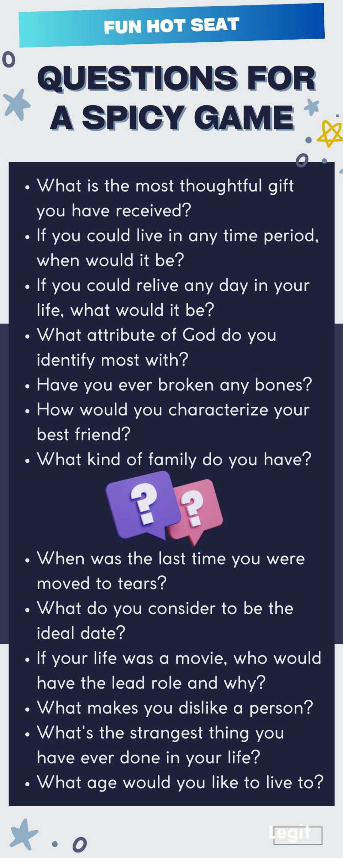 160+ fun hot seat questions for a spicy game with friends (or a