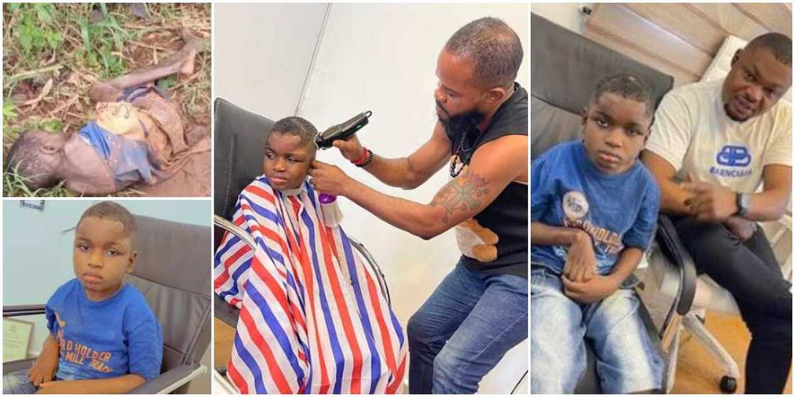Reactions as Nigerian man rescues boy thrown into forest, shares photos of his new look Reactions as Nigerian man rescues boy thrown into forest, shares photos of his new look
