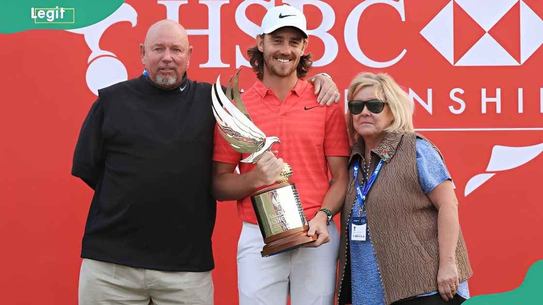Tommy Fleetwood and his parents celebrate his victory in Abu Dhabi, United Arab Emirates Tommy Fleetwood and his parents celebrate his victory in Abu Dhabi, United Arab Emirates