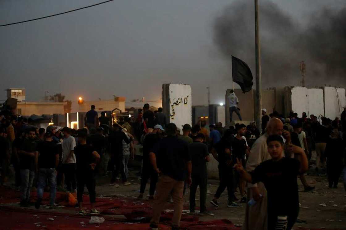 Supporters of Iraqi Shiite cleric Moqtada Sadr gather in Baghdad Supporters of Iraqi Shiite cleric Moqtada Sadr gather in Baghdad