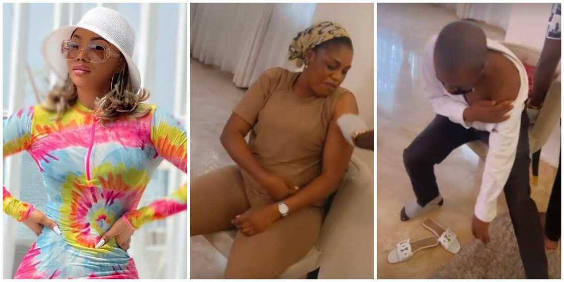 Media Personality Toke Makinwa and Her Workers Take Covid-19 Shots, One Puts up Dramatic Display