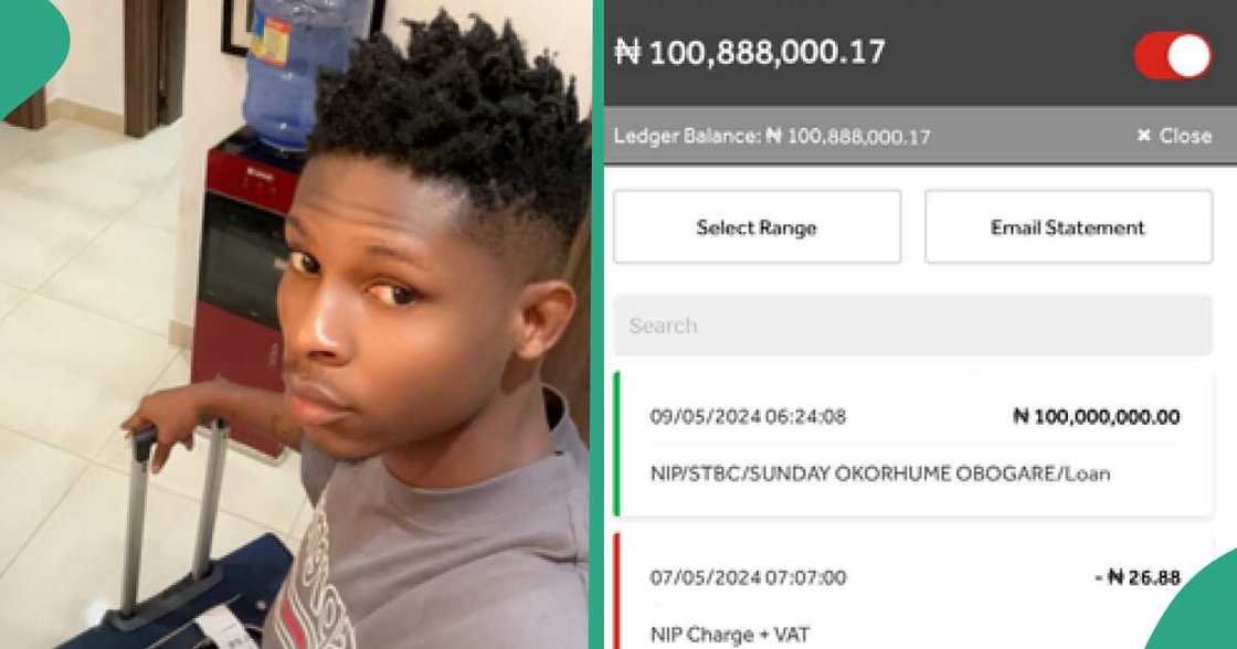 Young Nigerian man generates buzz as he shows off N100 million alert from his dad Young Nigerian man generates buzz as he shows off N100 million alert from his dad