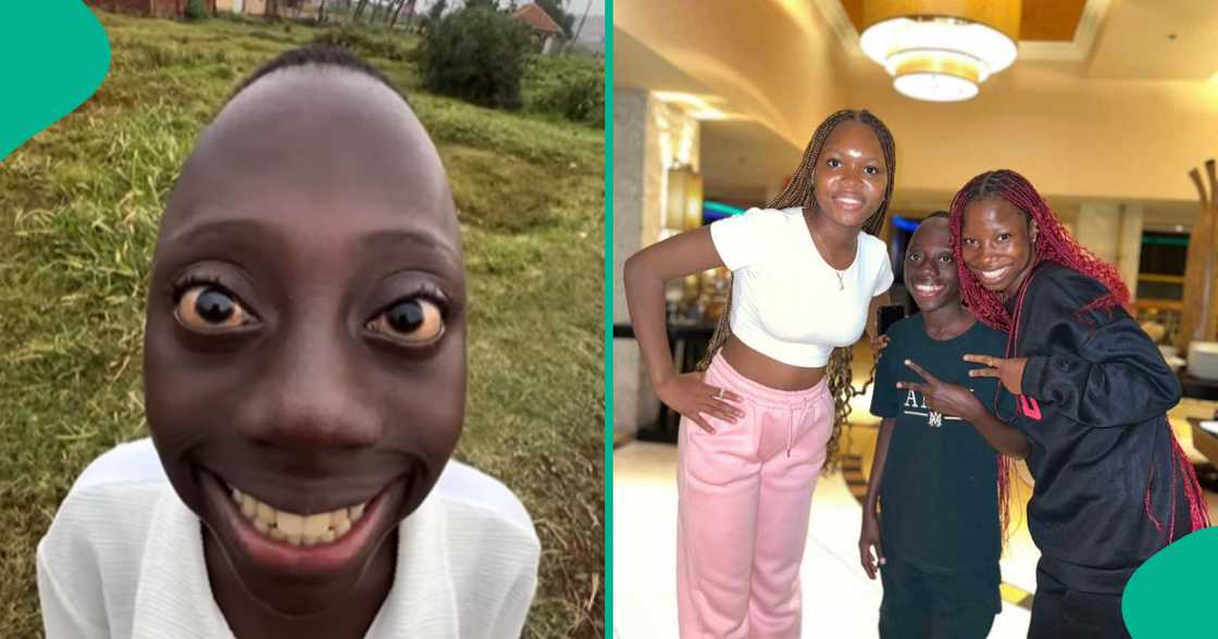 Ugandan socialite Tenge Tenge meets his favorite kid comics. Ugandan socialite Tenge Tenge meets his favorite kid comics.