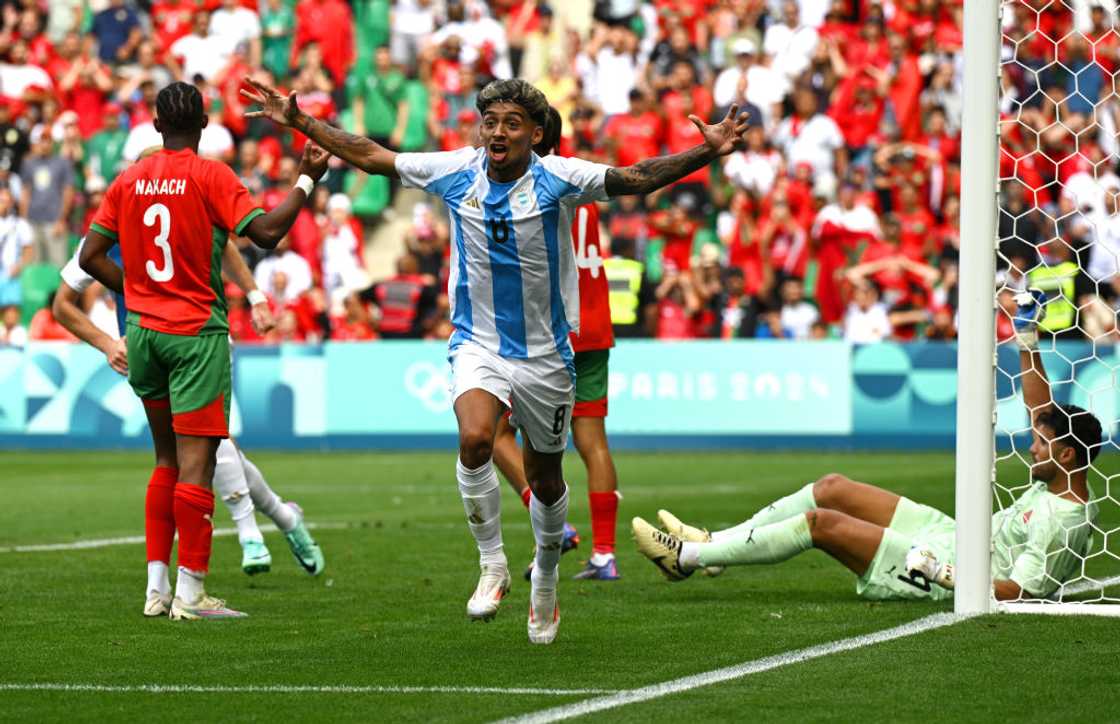 Cristian Medina celebrates after scoring at Paris 2024