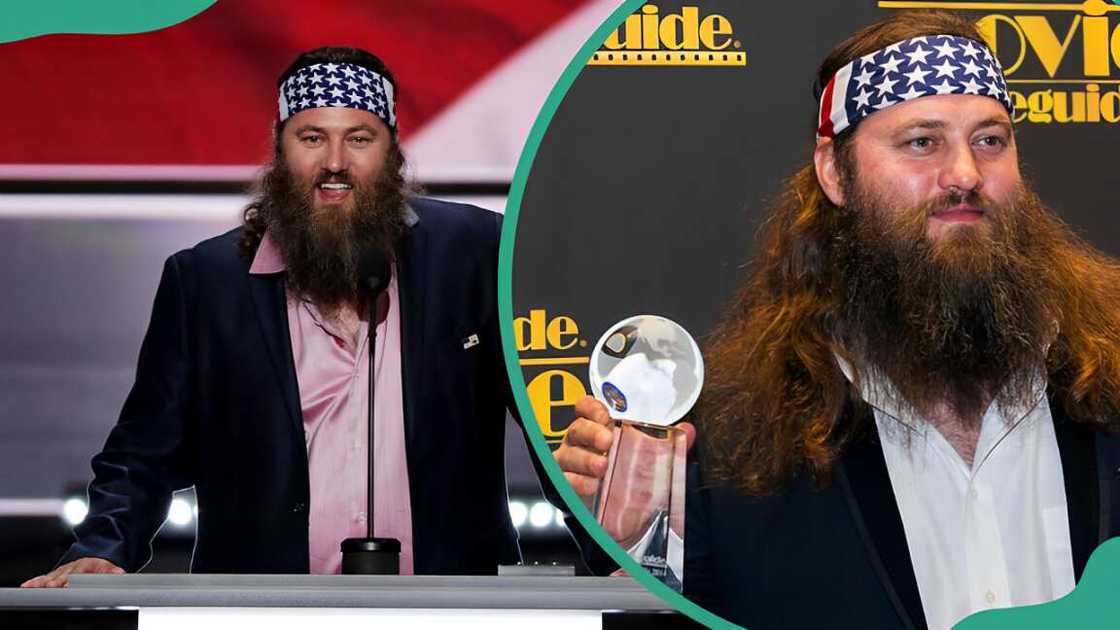Willie Robertson during the first day of the Republican National Convention (L). The TV personality during the 22nd Annual Movieguide Awards Gala (R)
