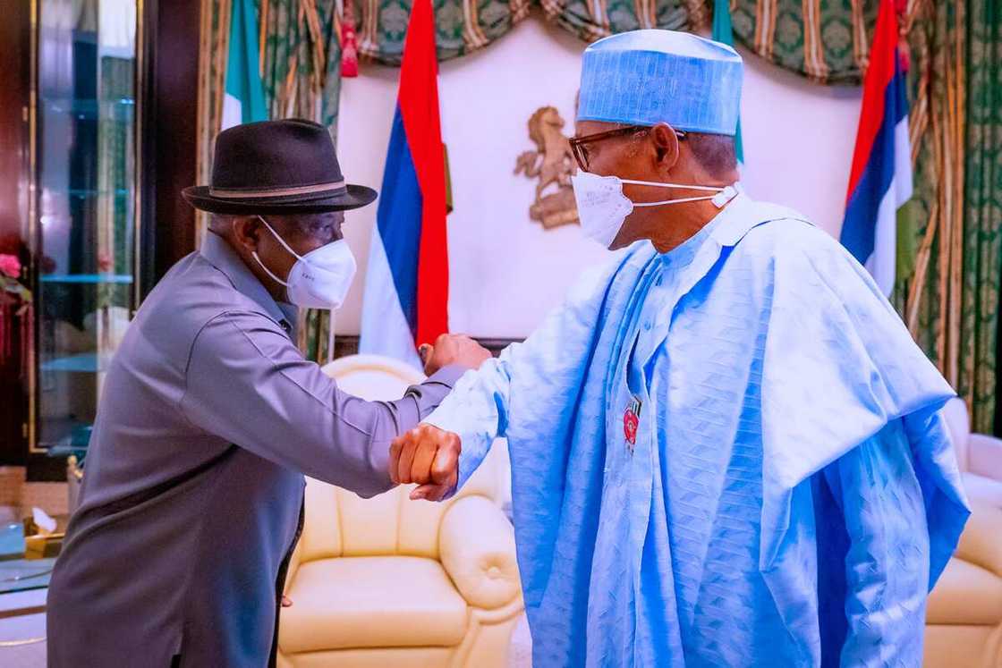 Goodluck Jonathan visits President Buhari Goodluck Jonathan visits President Buhari