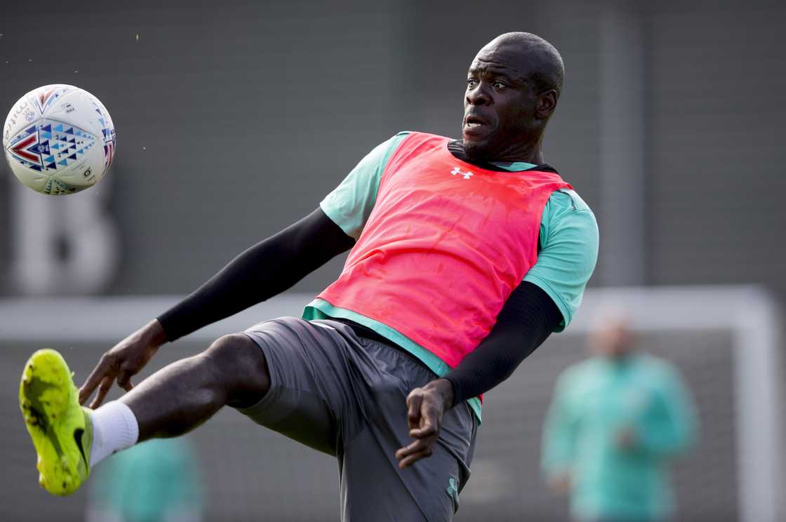 Chris Samba of Aston Villa in action during a training session at the club's training ground at Bodymoor Heath Chris Samba of Aston Villa in action during a training session at the club's training ground at Bodymoor Heath
