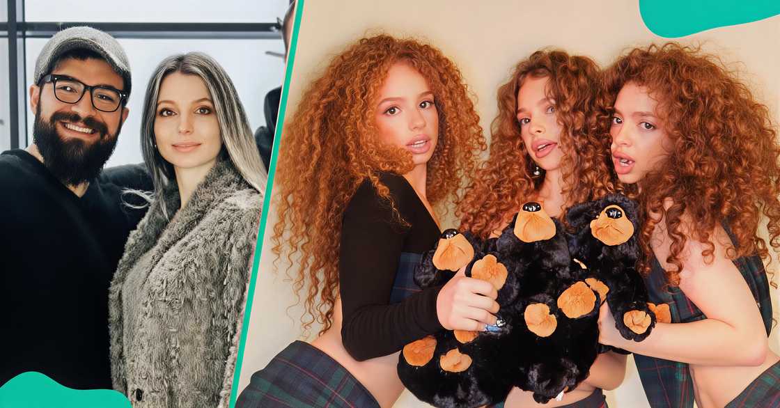 The Kalogeras Sisters' parents, John and Patrisha Kalogeras. Their daughters pose with teddy bears.