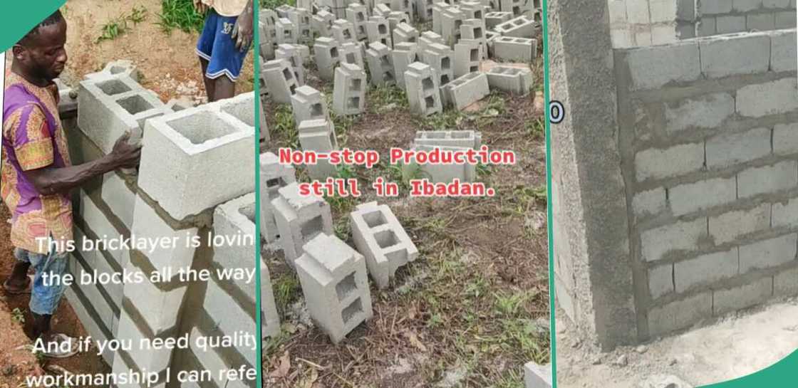 Block-making in Nigeria/Nigerian man and cement. Block-making in Nigeria/Nigerian man and cement.