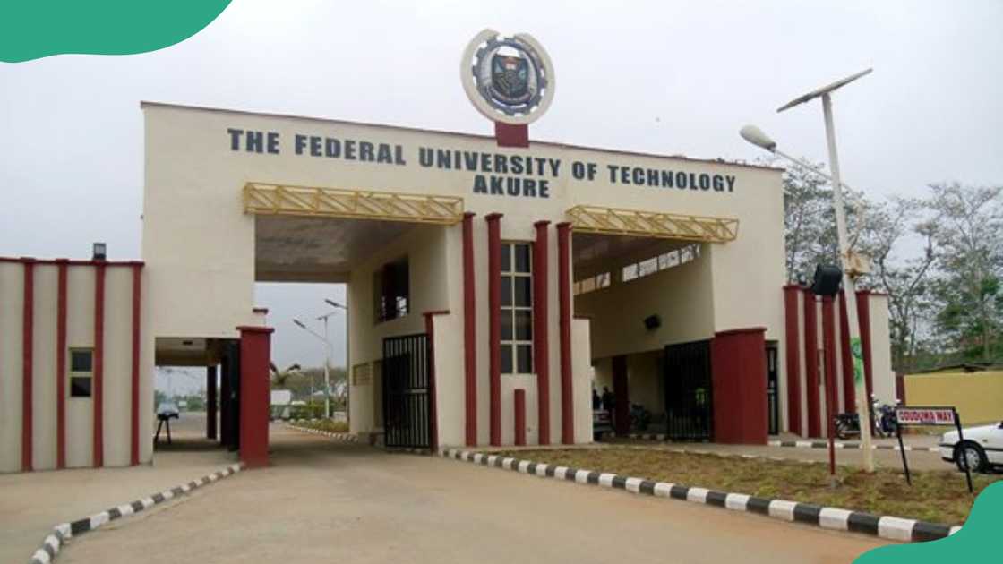 The entrance gate of The Federal University of Technology, Akure. The entrance gate of The Federal University of Technology, Akure.