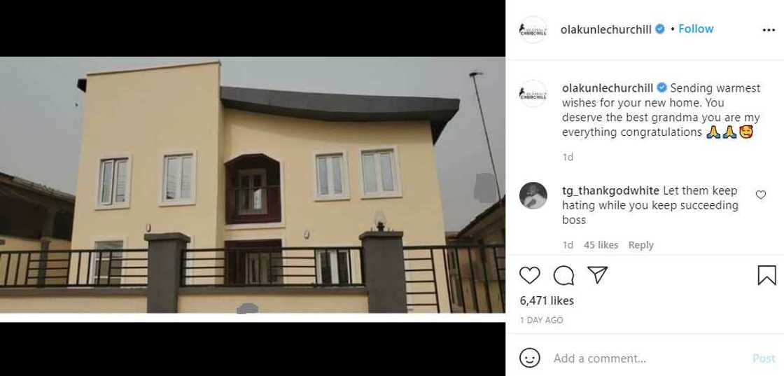Tonto Dikeh’s ex Olakunle Churchill gifts his grandmother a house Tonto Dikeh’s ex Olakunle Churchill gifts his grandmother a house
