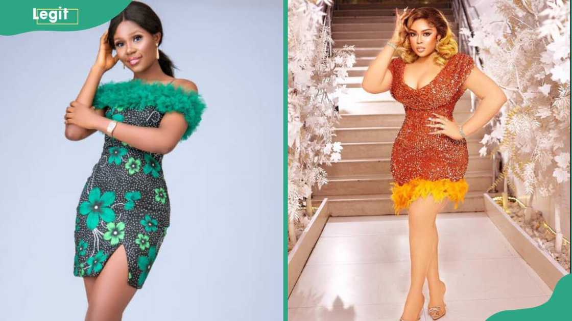 Ladies wearing short sequence gown styles Ladies wearing short sequence gown styles