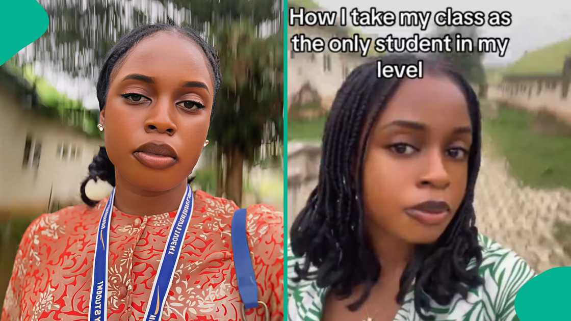 Finalist shows how she receives lectures in class as only student in her level Finalist shows how she receives lectures in class as only student in her level