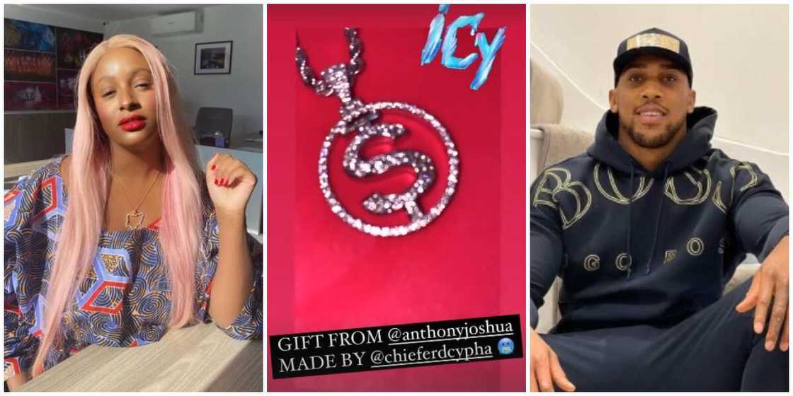 DJ Cuppy shows off diamond-encrusted neckpiece gift from Anthony Joshua DJ Cuppy shows off diamond-encrusted neckpiece gift from Anthony Joshua