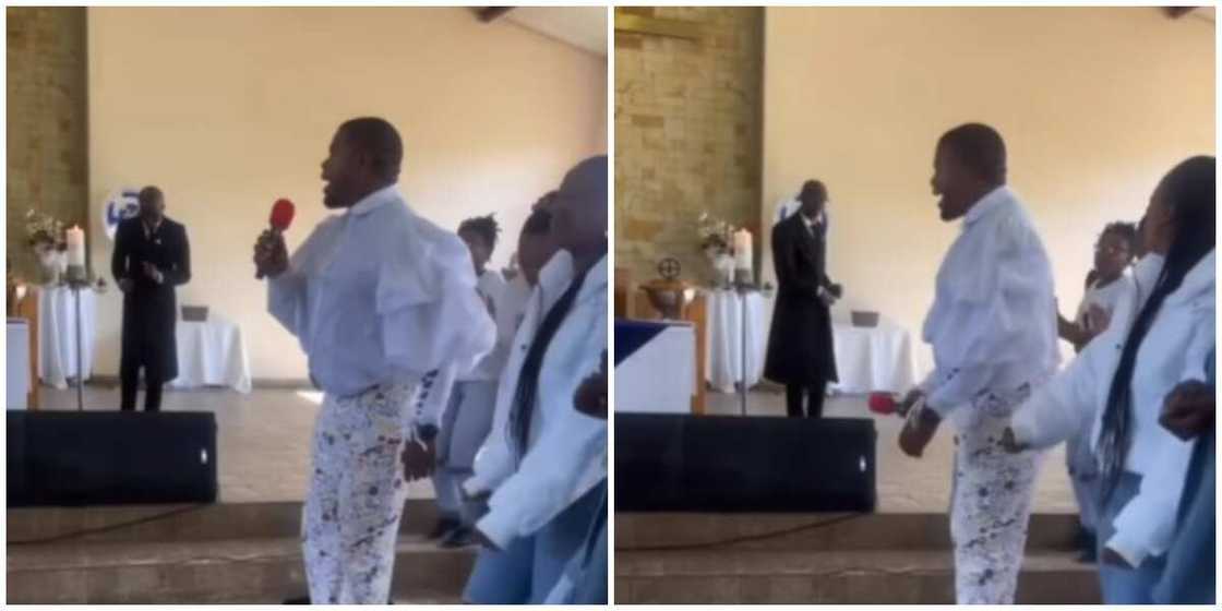 Man in heels and blouse Man in heels and blouse