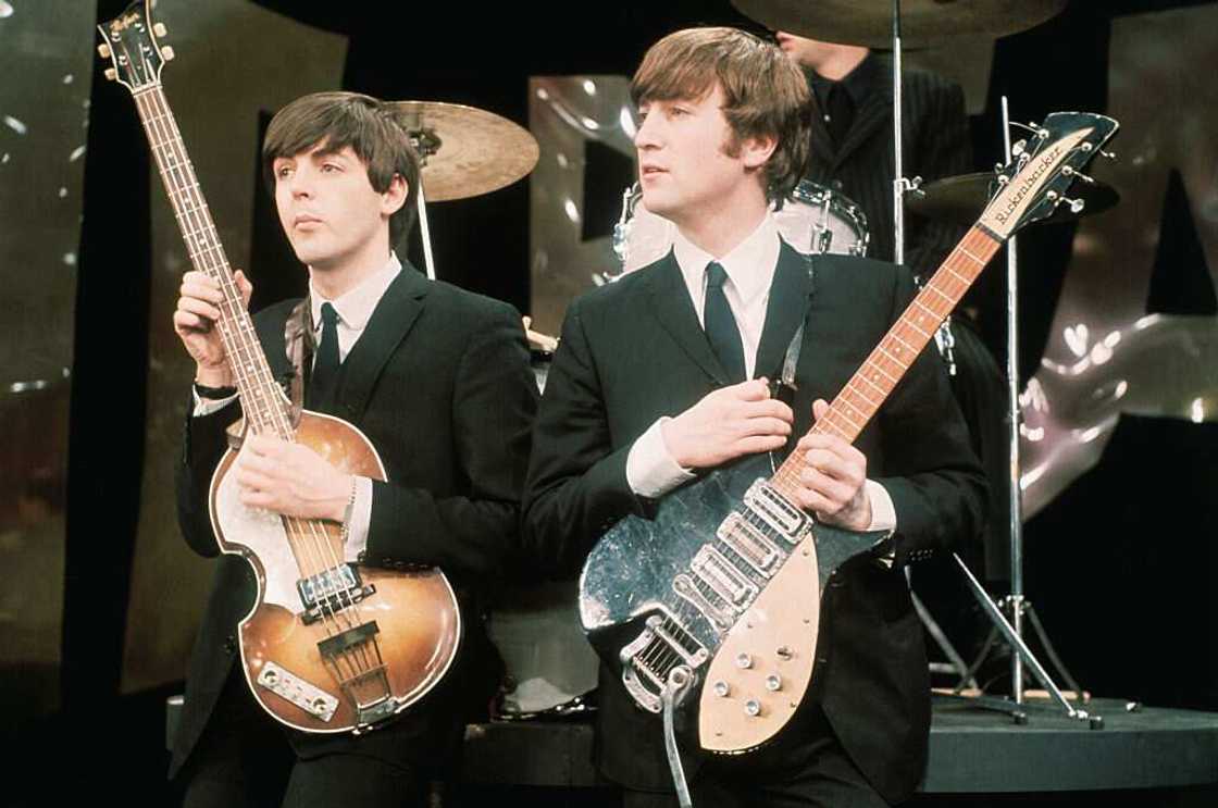 John Lennon and Paul McCartney of The Beatles band