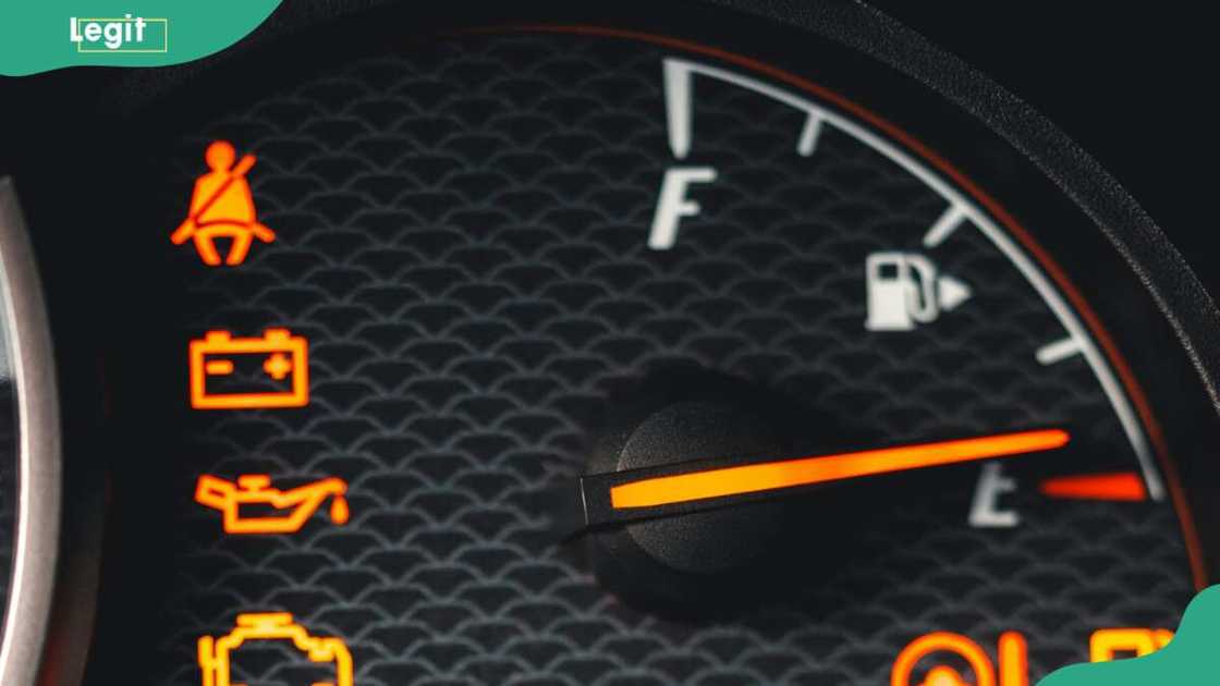 Pictographs on a dashboard in a car Pictographs on a dashboard in a car