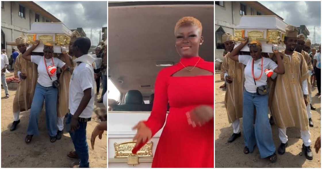 Video shows young lady doing TikTok clip before her late grandma's coffin Video shows young lady doing TikTok clip before her late grandma's coffin