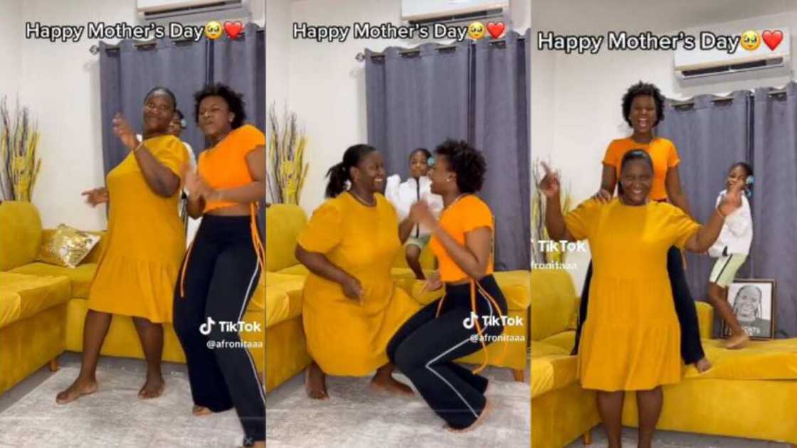 Mom and daughter dance together Mom and daughter dance together