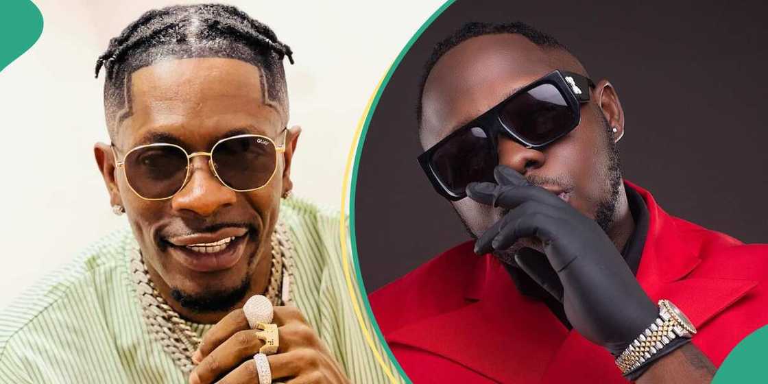 Shatta Wale and rapper Medikal plays in funny viral video. Shatta Wale and rapper Medikal plays in funny viral video.