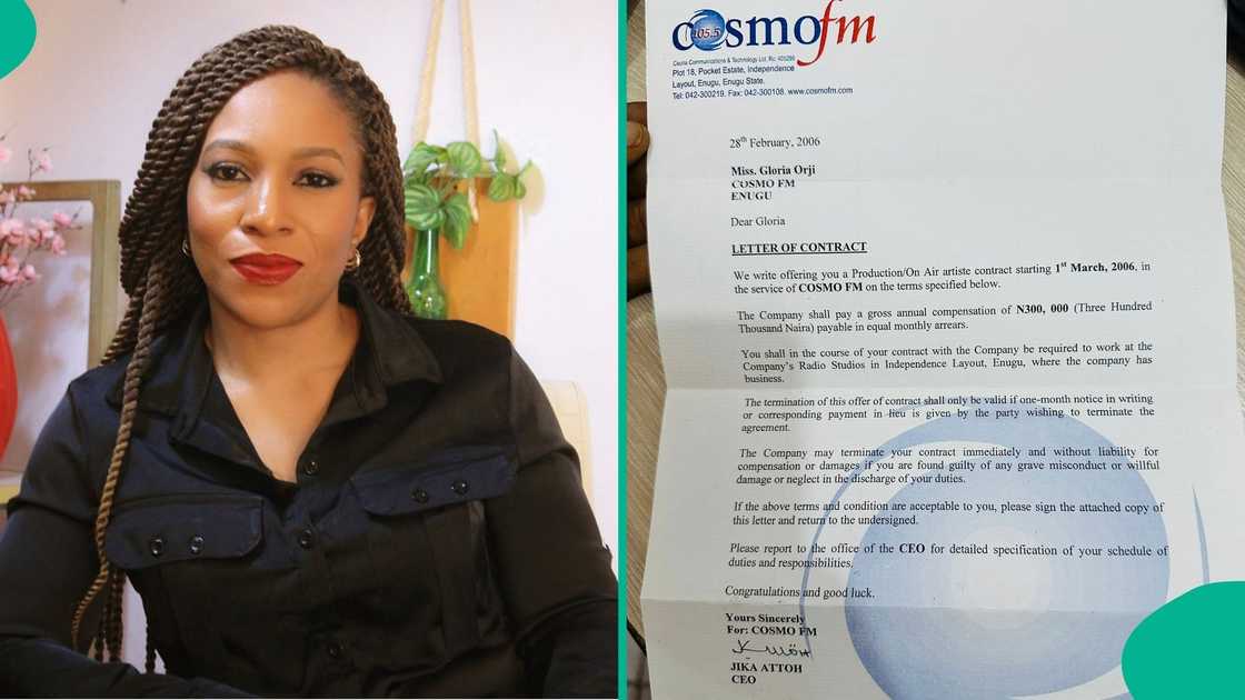 Nigerian lady displays 2006 job letter from radio station, reveals salary she earned then